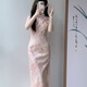 Spring Man Pink 2025 All-inclusive Cheongsam Women's New Chinese Style Young Style Engagement High-end Atmosphere Upgrade Slim Pink S