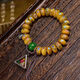 CHAUIYIN FAO Yin Tibetan Return Duobao Inlaid Pills Bead Bracelet Single-ring Cat Eye Stone Glass Accessories Yak Bone Inscription Bracelet A 13565mm