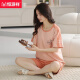 Hengyuanxiang algodón de algodón puro Pajamas Pajulteros Pajamas Summer Shorts Shorts Shortved Shorts Conjunto de ropa para el hogar cómoda e informal Z9855 [Imagen principal] M [Recomendado para usar 80-100 Jin [Jin iguala 0.5 kg]]]