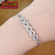 Centennial Baojinxiang Pt950 platinum bracelet for women, platinum bracelet, genuine 950 platinum bracelet, crushed ice five coin bracelet, 17+2cm, weighing about 5.9-6.1 grams, no tag