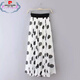 Pierre Cardin [1416 personnes collectionne] Summer New Style Jupe en mousseline de mousseline mi-longueur grande polka à moitié-corps Mopping Long Jirt Beach Black S