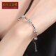 Centenary Baojinxiang new platinum bracelet pt950 women's genuine platinum sparkling bracelet bounce bead explosive bead bracelet for gift 18+2cm thick 6.1mm weight 9.63-9.83 grams