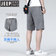 JEEP SPIRIT summer five-point pants men's thin ice silk denim shorts straight-leg trendy breathable cool feeling thin Tiansi casual mid-sized pants 1049 black M (90-105Jin[Jin equals 0.5 kg])