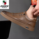 Région occidentale Camel 100 Chaussures masculines de la vache complète 2025 Sports en cuir authentique et chaussures en cuir décontractées chaussures de planche à semelle douce oulen 2603 Nouvelle marque officielle Brown-Camel 41