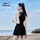 
ERKE swimsuit women's sleeveless dress swimsuit slim soft swimsuit 100% summer cloud gray M