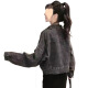 HUALIN Fashion Pure Denim Jacket 2025 Autumn Trendy Cool Chaqueta Femenina 655# Falda de honda tejida XL [sugerido 131-145Jin [Jin equivale a 0.5 kg]]]