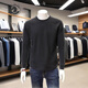 Andseeyou Brand Herren-Langarm-geschlechtsfreies T-Shirt, neue Herbst- und Winterstil Nationales Trendbasis-Shirt, trendige lässige T-Shirt-Modekleidung, UU753 Model, Dark Grey XL