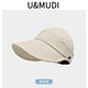 U&MUDI 2025 Women's Sun Hat Summer Large Bib Sun Protection Anti-UV Baseball Cap Empty Top Duck Sun Hat Off-White Cool Fabric UPF50+ One Size 52-60 Adjustable Hat Circumference