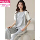 Modal Pajamas de algodón de manga corta Traje para mujeres Pantalones de verano Ropa para el hogar Estilo coreano Se puede usar en el exterior de la caricatura de verano Pajamas Y9717 m (recomendado 75-95Jin [Jin equivale a 0.5 kg])