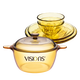 Corning 1.5L soup pot and 4-head tableware set combination, heat-resistant glass pot and glass dish set combination, VS15+4-head crystal tableware set