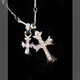 QUAMER Old Phoenix Gold Store Double Cross Zircon Long Sweater Chain Women's 2025 New Light Luxury Niche Fashion Silver Long Necklace 1479