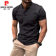 Pierre Cardin (Pierre Cardin) Europäische und amerikanische INS2025 Sommer Polo-Shirt T-Shirt Einfacher schlanker Geschäftsleiter Henry Neck Sport Polo Shirt [Macho-Männerstil] Schwarz (Fremdgröße ist zu groß) xs