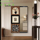 Kuangyi medieval style hidden full-length mirror can be closed wall-mounted contact lens mural push-pull mirror porch decorative painting Yatu C mirror painting 50*140cm light luxury gold right push-pull high crystal porcelain