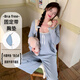 COLORFUL GEMS三件套吊带睡衣女长袖棉质家居服2025甜美性感 smf-A681豆粉 170 M