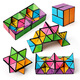 MPPMCK polyvalent en trois dimensions infinie infini Cube 3D Magnétique Géométrique Magnétique Décompression Toy petit garçon Cube polyvalent magnétique à quatre couleurs (4 pièces peuvent être assemblées): Cube infini
