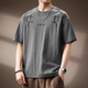 Jeep Spirit authentique Jeep haut de gamme haut de gamme à manches courtes t-shirt imprimé de style chinois pour hommes respirant d'été mince lâche grande taille rapide sèche 829 gris t-shirt xl taille adaptée à 150-170jin [Jin est égal à 0,5 kg]