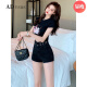 ADVSUS Fashion Korean version of internet celebrity denim shorts for women in summer high waist slim hot girl tight A-line wide-leg pants hot pants ins trendy light blue [good quality] stretch 6195 this year S