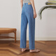 
FIRSTSTATION classic slim high waist lifting hip loose straight casual pants for women 25 summer new J681A blue M
