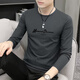 Woodpecker Autumn Clothing Men's Long Sleeve T-Shirt Men's Printed Bottoming Shirt Top Slim Fit Young and Middle-aged T-shirt Thin Men's Clothing Dark Gray 149 Long Sleeve XL Recommended 120-135Jin Jin equals 0.5 kg