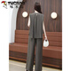 Woodpecker (TUCANO) European fashion cool ice silk sleeveless suit for women 2025 summer new loose slimming and slimming meat and fashionable two-piece set apricot color set (high-quality heavy cotton) XL 120-135Jin [Jin equals 0.5 kg]