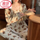 浪莎（LangSha）珊瑚绒睡衣冬季女款甜美长袖法兰绒日系加厚加绒春秋天家居服套装 9922 M 【80-100斤】