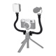 CLCEY tripod extension arm is used with TP-FT1/TP-ET1 tripod. Flexible hose can be folded at multiple angles with cold shoe opening to expand the fill light for photography and photography. 2 extension arms + octopus holder (including mobile phone clip)