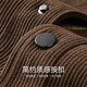 Mark Huafei Corduroy Jacket Men's 2025 Autumn and Winter New Contrast Color Lamb Velvet Plus Velvet Warm Loose Casual Jacket Coco Brown M (170)
