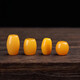 Fat Donglai quality beeswax single bead bucket beads Tibetan drum beads pier with separated beads scattered beads Xingyue Bodhi Vajra chicken fat yellow bucket beads 9*8 (mm)