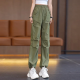 Pantalones de trabajo de Dingyuan Green American para mujeres Pantalones delgados de patas rectas de verano 2025 Nuevo cintura alta en la pierna ancha de la pierna ancha de secado rápido 9929 ladrillo rojo [estilo de verano] 2xl /30 [125-135Jin [Jin iguala 0.5 kg]]