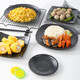 Metamin -Tischgeschirr Geschirr schwarzer Grillplatte Bone Plate Handelsgericht Grillen Snackplatte Plastikschale gebratene Reisplatte LJP1098 Halbkasten 36 Stücke 0 Zoll