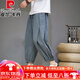 皮尔卡丹（pierre cardin）休闲裤男夏季亚麻九分裤薄中国风棉麻裤子大码男裤宽松束脚哈伦裤 黑色 2XL 145-165斤