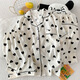 S.sofea Cloud Cotte Pajama для женщин Лето-розовый кошка мультфильм с короткими рукавами с тремя частями.