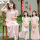 
Snoopy Girls Summer 2025 New Fashionable Big Children's Set Children's Summer New Chinese Style Girl Two-piece Set 9757 Pink Set 139 Yuan 140
