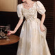 
Yinlan Color Evening Dress for Women 2025 New Small Birthday Banquet Engagement Dress Light Luxury Niche Vocal Art Exam Host Model 1 Picture Color 2XL