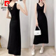 Pierre Cardin Modal Fabric 2025 Sommer Neues schöner Rücken Schlankes Temperament Schlanker Kleid Lange französische Hosenträger Rock Frauen 3880# Black 2xl Empfohlen [116-130jin [Jin gleich 0,5 kg]] zu kaufen