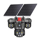 Weimanji 4G5G solar surveillance camera for life-long traffic-free three-lens three-ring without grid, electricity-free 360-degree panoramic tracking without dead angle night vision outdoor ultra-high-definition outdoor 5G three-rotation three-lens lens [lifetime free velocity] 10W single solar panel, send permanent 30-day loop playback + 24 million 4K ultra-high-definition pixels 2