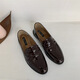 
S.SOFEA flat leather shoes for women versatile loafer bean shoes spring S6628-1 black 37