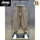 Jeep Spirit2025 Été Coton nouveau et lin Pantalon décontracté tombant pour hommes pantalons harem plissés à la mode pour hommes pantalons de carottes en vrac Brown 2xl recommandés 150-170jin [Jin est égal à 0,5 kg]