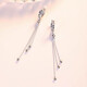 Bovia pt950 platinum long earrings for women platinum tassel earrings ear wire earrings circle earrings ear buckles car flower earrings PT950 pair 3.4-3.6 grams