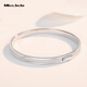 Miss JuJu pt950 platinum bracelet for women, platinum fantasy cat's eye concubine bracelet, oval plain ring bracelet, inner diameter 64mm, weight 16.91 grams, about 5mm thick
