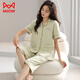 Cat man (MiiOW) pajamas for women in summer short-sleeved cropped pants cardigan cotton lapel loose large size casual home clothing set can be worn outside NX9893 M women