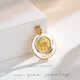 Oein Muqiao Jewelry original design bee small gold coin pendant 18K gold natural diamond emerald inlaid gold pendant
