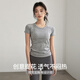 Free sports short-sleeved women's summer running speed drying T-shirt slim yoga clothes top Pilates training fitness clothes
