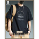 Playboy; Playboy Frühling und Sommer Neues Kurzarm-T-Shirt-Herrenmarke Ins losen, komplett bequemer, atmungsaktives, cooles rundes Nackenoberteil für Jungen 5008 Bean Green XL 135-155jin [Jin ist gleich 0,5 kg]