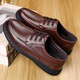 Yierkang Prince 2025 Neue Top-Layer Cowhide Herren-Single-Schuhe Douyin Quelle Echte Lederschuhe Weiche Gesicht mittleren und älteren Vaters Schuhe Wenzhou Lederschuhe-Ls6627 Schwarz Schnüre 38