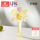 Kechao hand rattle teether baby toy for babies 0 to 6 months and above, newborns can chew on it, lemon yellow, free storage box