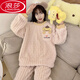 Langsha Koralle Velvet Pyjamas für Frauen im Herbst und Winter verdickte Wärme sowie Samtflanell Süßes und niedliches Cartoon lose Hauskleidung #kmn-6621 Verdickte Modell M [75-100] Jin [Jin gleich 0,5 kg]