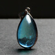An Xuan Hai Sapphire Pendant Brazilian Water Drop Dark Blue Green Gemstone Necklace for Women Black No. 654