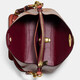Coach Willow 22 Bolso de cubo de cuero Bolso de hombro portátil de cuerpo regular Red Red-Brown Labubu Red-Brown con Presbicia Brown C3890 B4NQ4
