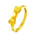 Taijufu pure gold-covered silver-covered gold bow-knot love ring, exquisite and personalized light luxury bow-knot open ring Gold-covered silver-covered love bow-knot ring with adjustable opening